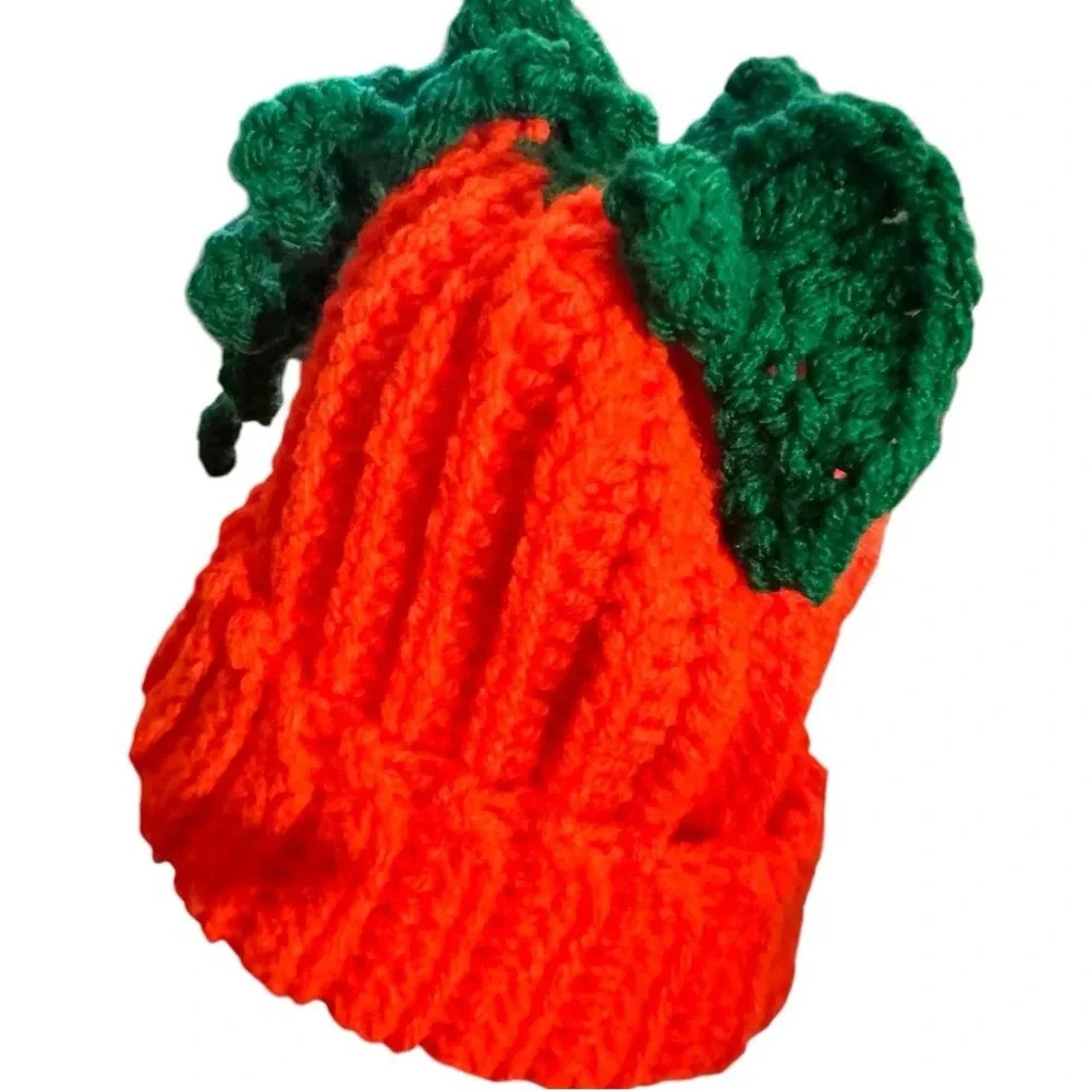 Super Cute Crochet Bohemian Pumpkin Hat Infant Child Size 3-6 mos
